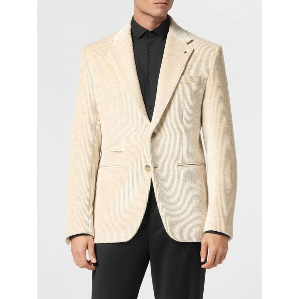 Philipp Plein Men Single-Breasted Velvet Blazer Philipp Plein With Peak Lapels